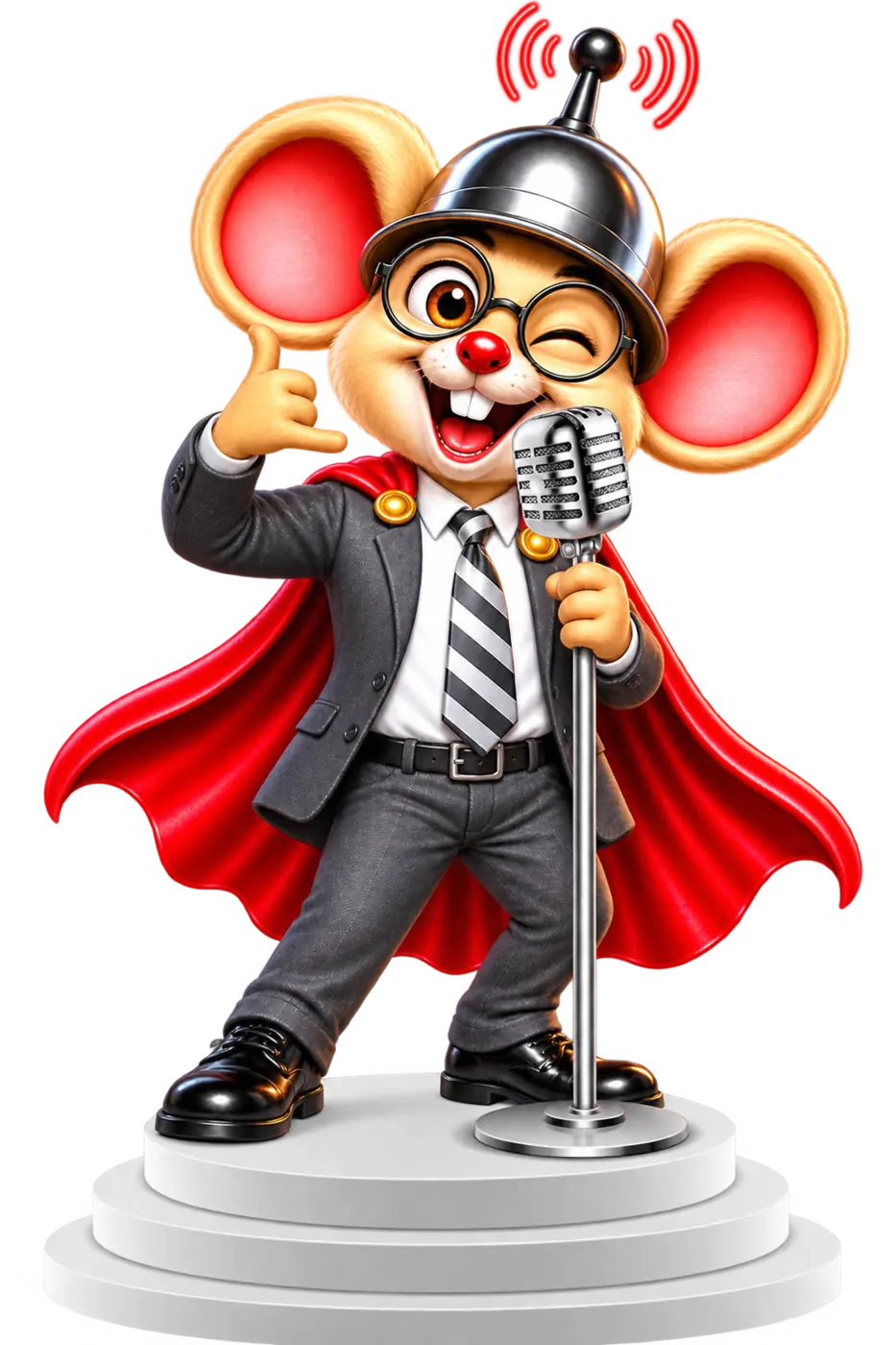 Mouse wearing a headset
