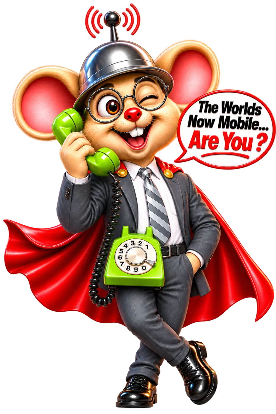 Clock Hop mouse using a mobile phone